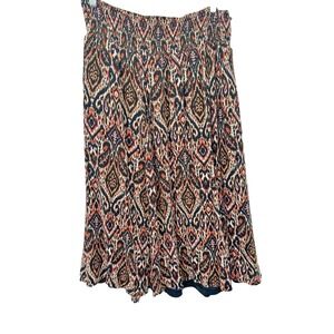 Torrid Southwestern Print Washable Gauze Maxi Skirt Geometric Black orange 3X